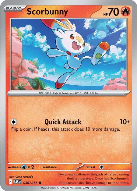 Scorbunny - 036/217 - ME: Ascended Heroes Pokémon trading card