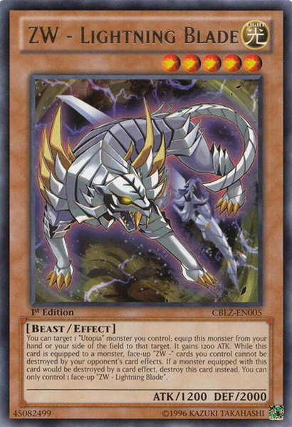 ZW - Lightning Blade trading card from Cosmo Blazer ZW - Lightning Blade - Cosmo Blazer YuGiOh trading card