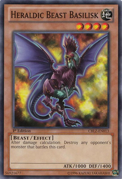 Heraldic Beast Basilisk trading card from Cosmo Blazer Heraldic Beast Basilisk - Cosmo Blazer YuGiOh trading card