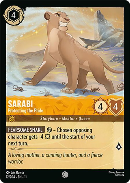 Sarabi - Protecting the Pride trading card from Winterspell Sarabi - Protecting the Pride - Winterspell Disney Lorcana trading card