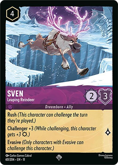 Sven - Leaping Reindeer trading card from Winterspell Sven - Leaping Reindeer - Winterspell Disney Lorcana trading card