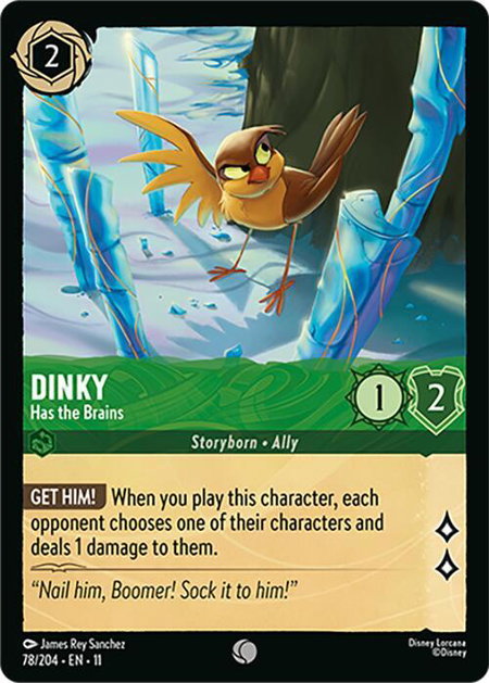 Dinky - Has the Brains trading card from Winterspell Dinky - Has the Brains - Winterspell Disney Lorcana trading card