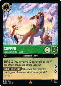Copper - Champion of the Forest - Winterspell (11) #84/204 - Rare Disney Lorcana Trading Card