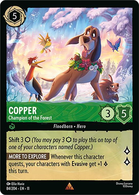 Copper - Champion of the Forest trading card from Winterspell Copper - Champion of the Forest - Winterspell Disney Lorcana trading card