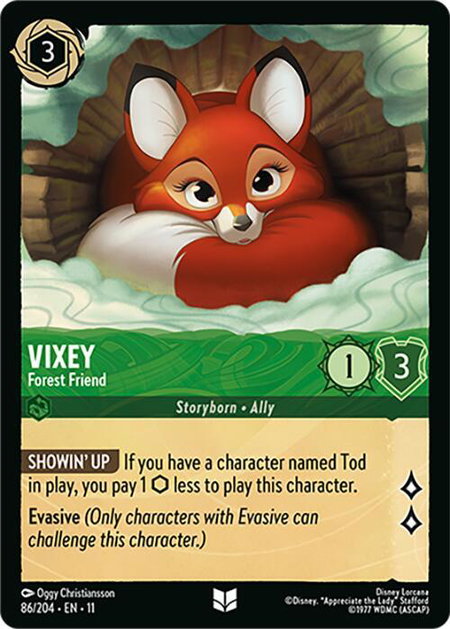 Vixey - Forest Friend trading card from Winterspell Vixey - Forest Friend - Winterspell Disney Lorcana trading card