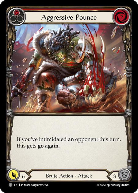 Aggressive Pounce (Red) - Compendium of Rathe Flesh and Blood trading card