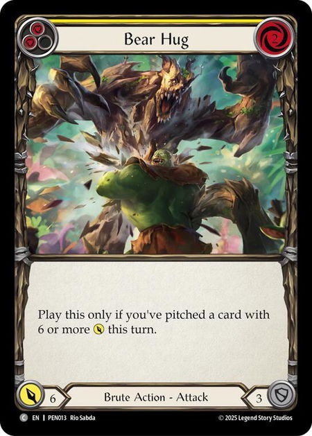 Bear Hug (Yellow) - Compendium of Rathe Flesh and Blood trading card