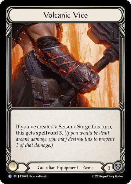 Volcanic Vice trading card from Compendium of Rathe Volcanic Vice - Compendium of Rathe Flesh and Blood trading card