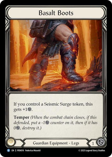 Basalt Boots trading card from Compendium of Rathe Basalt Boots - Compendium of Rathe Flesh and Blood trading card