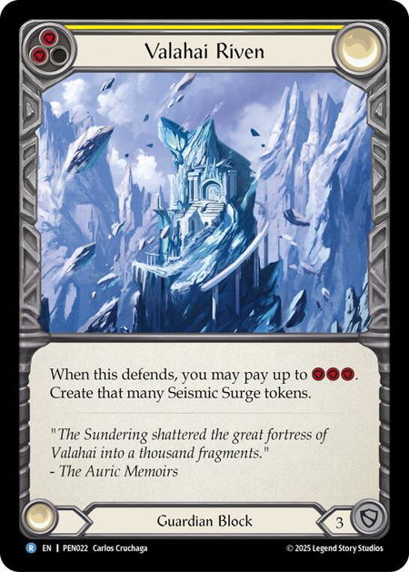 Valahai Riven (Yellow) - Compendium of Rathe Flesh and Blood trading card