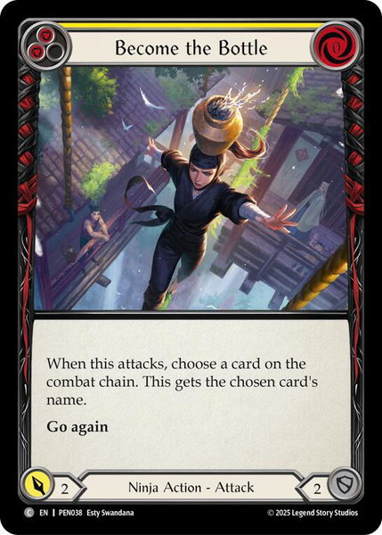 Become The Bottle (Yellow) trading card from Compendium of Rathe Become The Bottle (Yellow) - Compendium of Rathe Flesh and Blood trading card