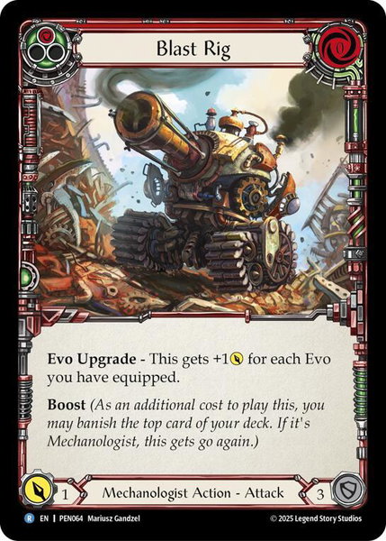 Blast Rig (Red) trading card from Compendium of Rathe Blast Rig (Red) - Compendium of Rathe Flesh and Blood trading card