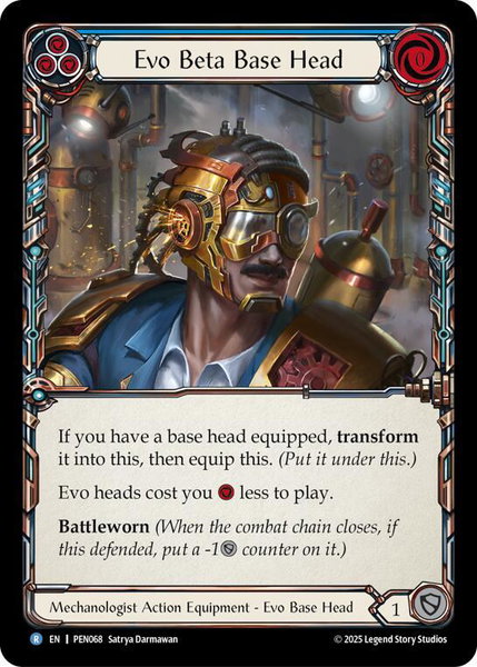 Evo Beta Base Head (Blue) - Compendium of Rathe Flesh and Blood trading card