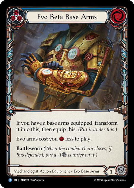 Evo Beta Base Arms (Blue) - Compendium of Rathe Flesh and Blood trading card