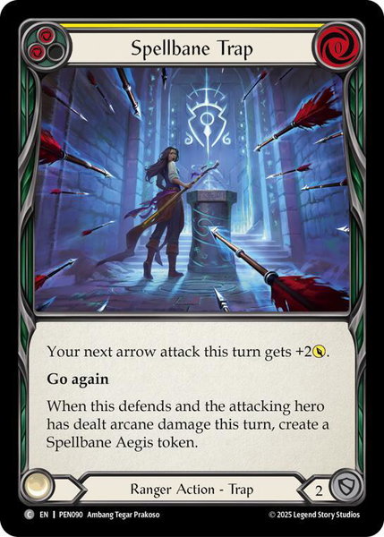 Spellbane Trap (Yellow) trading card from Compendium of Rathe Spellbane Trap (Yellow) - Compendium of Rathe Flesh and Blood trading card