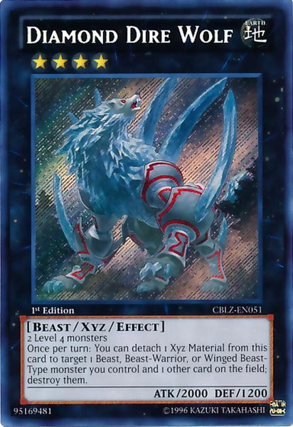 Diamond Dire Wolf trading card from Cosmo Blazer Diamond Dire Wolf - Cosmo Blazer YuGiOh trading card