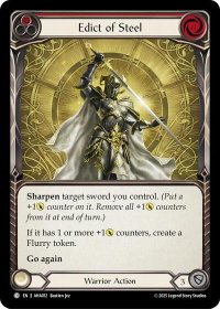 Edict of Steel (Red) - Armory Deck Origins: Hala (AHA) #AHA012 - Common Flesh and Blood Trading Card