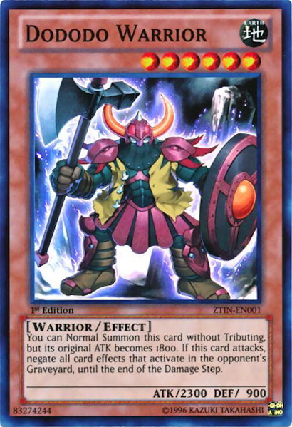Dododo Warrior trading card from 2013 Zexal Collection Tin Dododo Warrior - 2013 Zexal Collection Tin YuGiOh trading card