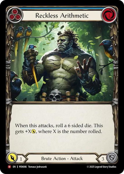 Reckless Arithmetic (Blue) trading card from Compendium of Rathe Reckless Arithmetic (Blue) - Compendium of Rathe Flesh and Blood trading card