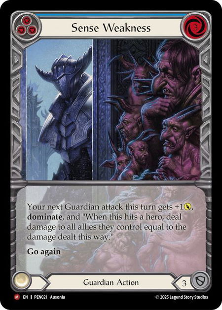 Sense Weakness (Blue) (Extended Art) - Compendium of Rathe Flesh and Blood trading card