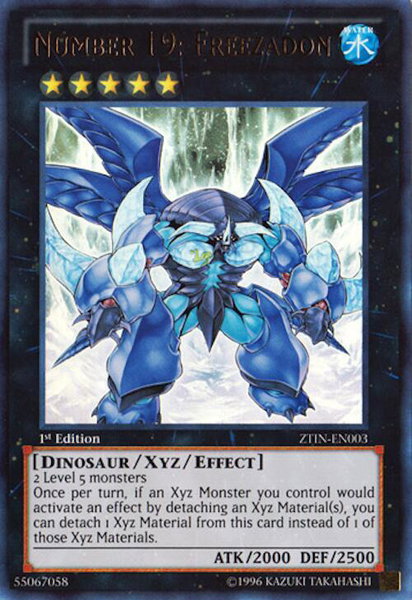 Number 19: Freezadon trading card from 2013 Zexal Collection Tin Number 19: Freezadon - 2013 Zexal Collection Tin YuGiOh trading card