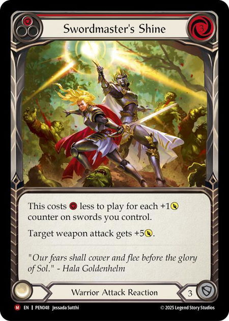 Swordmasters Shine (Red) - Compendium of Rathe Flesh and Blood trading card