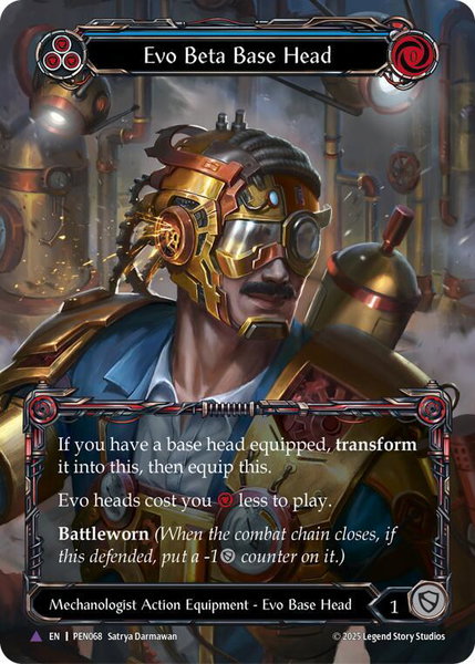 Evo Beta Base Head (Blue) (Marvel) trading card from Compendium of Rathe Evo Beta Base Head (Blue) (Marvel) - Compendium of Rathe Flesh and Blood trading card