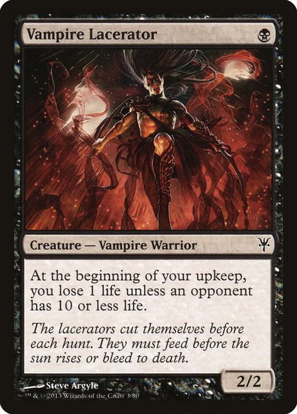 Vampire Lacerator trading card from Duel Decks: Sorin vs. Tibalt Vampire Lacerator - Duel Decks: Sorin vs. Tibalt Magic: The Gathering trading card
