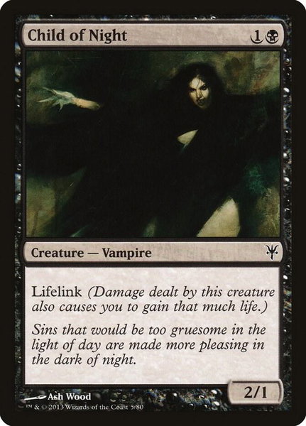 Child of Night trading card from Duel Decks: Sorin vs. Tibalt Child of Night - Duel Decks: Sorin vs. Tibalt Magic: The Gathering trading card