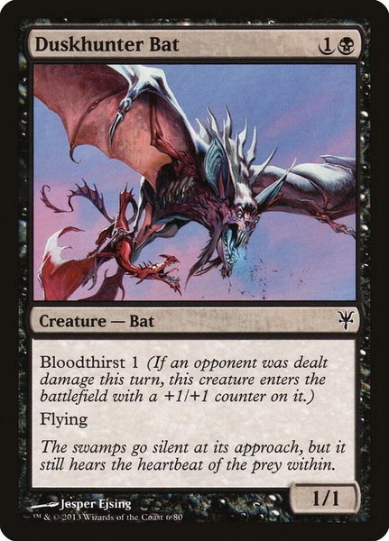 Duskhunter Bat trading card from Duel Decks: Sorin vs. Tibalt Duskhunter Bat - Duel Decks: Sorin vs. Tibalt Magic: The Gathering trading card