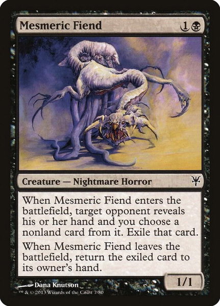 Mesmeric Fiend trading card from Duel Decks: Sorin vs. Tibalt Mesmeric Fiend - Duel Decks: Sorin vs. Tibalt Magic: The Gathering trading card
