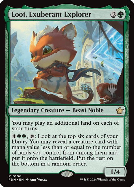 Loot, Exuberant Explorer trading card from Promo Pack: Lorwyn Eclipsed Loot, Exuberant Explorer - Promo Pack: Lorwyn Eclipsed Magic: The Gathering trading card