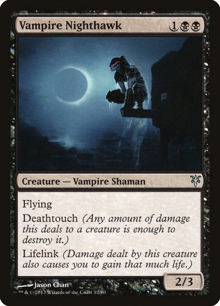 Vampire Nighthawk trading card from Duel Decks: Sorin vs. Tibalt Vampire Nighthawk - Duel Decks: Sorin vs. Tibalt Magic: The Gathering trading card
