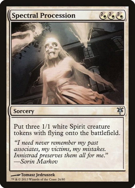 Spectral Procession trading card from Duel Decks: Sorin vs. Tibalt Spectral Procession - Duel Decks: Sorin vs. Tibalt Magic: The Gathering trading card