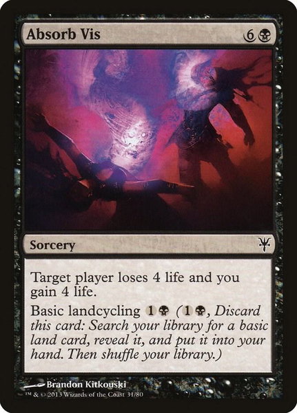 Absorb Vis trading card from Duel Decks: Sorin vs. Tibalt Absorb Vis - Duel Decks: Sorin vs. Tibalt Magic: The Gathering trading card