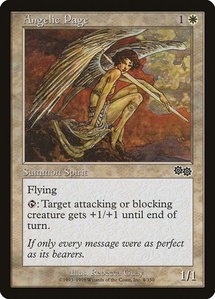 Angelic Page - Urza's Saga (USG) #4 - Common Magic: The Gathering Trading Card
