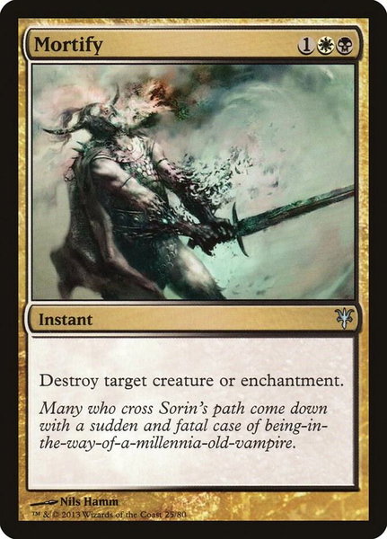 Mortify trading card from Duel Decks: Sorin vs. Tibalt Mortify - Duel Decks: Sorin vs. Tibalt Magic: The Gathering trading card