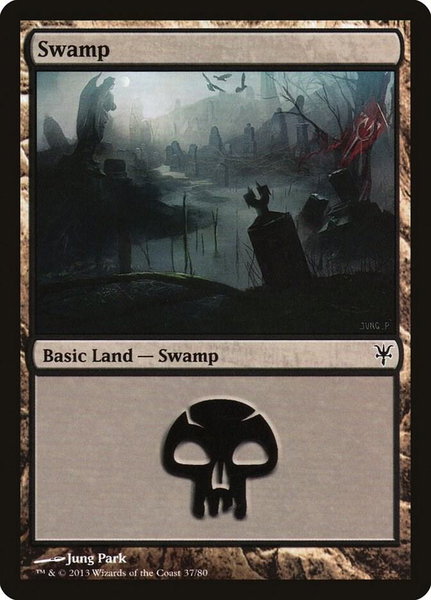 Swamp (37) trading card from Duel Decks: Sorin vs. Tibalt Swamp (37) - Duel Decks: Sorin vs. Tibalt Magic: The Gathering trading card