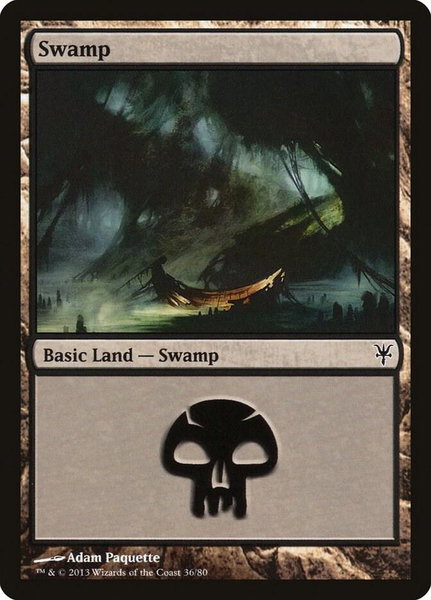 Swamp (36) trading card from Duel Decks: Sorin vs. Tibalt Swamp (36) - Duel Decks: Sorin vs. Tibalt Magic: The Gathering trading card