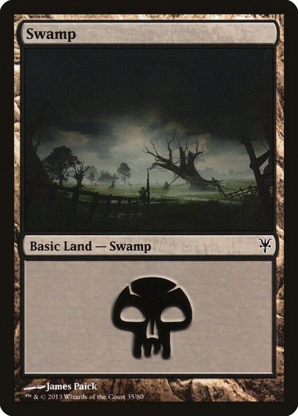 Swamp (35) trading card from Duel Decks: Sorin vs. Tibalt Swamp (35) - Duel Decks: Sorin vs. Tibalt Magic: The Gathering trading card