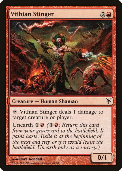 Vithian Stinger trading card from Duel Decks: Sorin vs. Tibalt Vithian Stinger - Duel Decks: Sorin vs. Tibalt Magic: The Gathering trading card