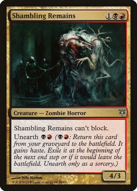 Shambling Remains trading card from Duel Decks: Sorin vs. Tibalt Shambling Remains - Duel Decks: Sorin vs. Tibalt Magic: The Gathering trading card