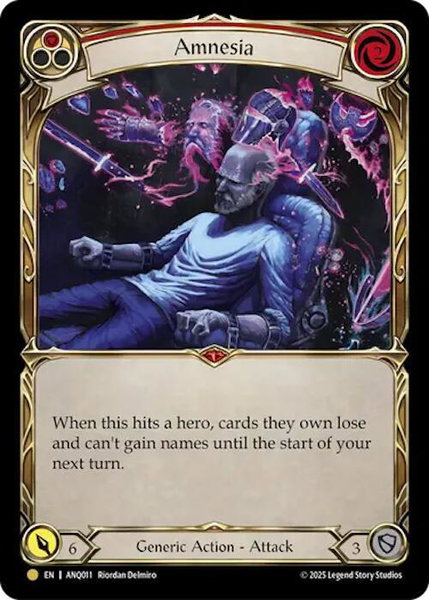 Amnesia (Red) (ANQ011) - Compendium of Rathe - Antiquity Pack Flesh and Blood trading card