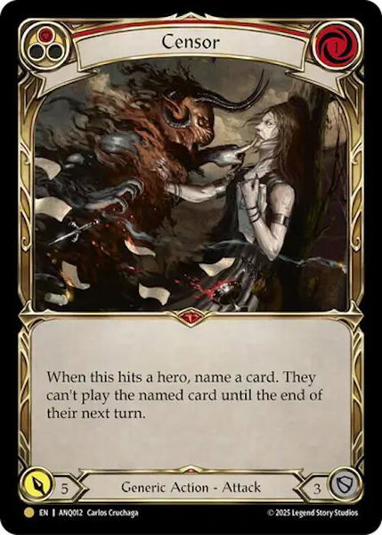 Censor (Red) (ANQ012) - Compendium of Rathe - Antiquity Pack Flesh and Blood trading card