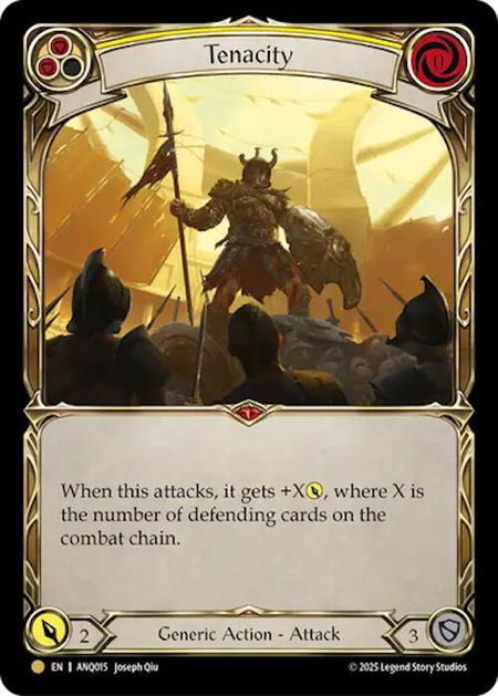 Tenacity (Yellow) (ANQ015) - Compendium of Rathe - Antiquity Pack Flesh and Blood trading card