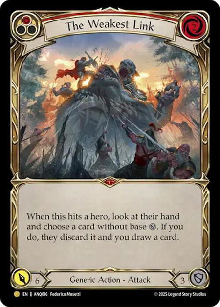 The Weakest Link (Red) (ANQ016) - Compendium of Rathe - Antiquity Pack Flesh and Blood trading card