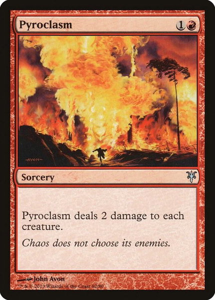 Pyroclasm trading card from Duel Decks: Sorin vs. Tibalt Pyroclasm - Duel Decks: Sorin vs. Tibalt Magic: The Gathering trading card