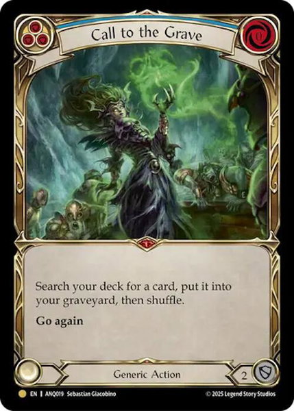 Call To The Grave (Blue) (ANQ019) - Compendium of Rathe - Antiquity Pack Flesh and Blood trading card