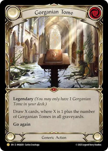 Gorganian Tome (ANQ020) - Compendium of Rathe - Antiquity Pack Flesh and Blood trading card