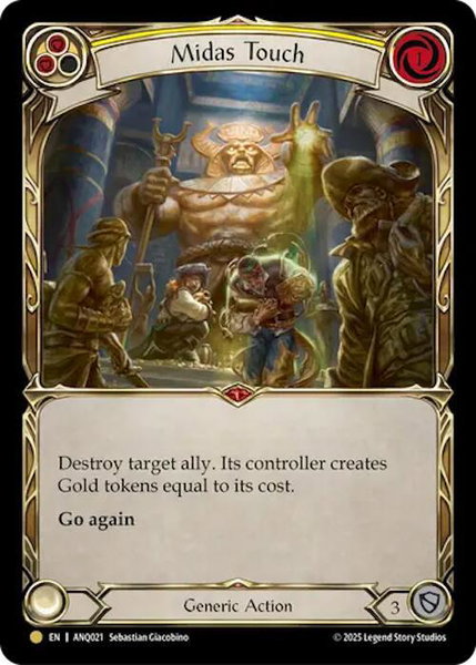Midas Touch (Yellow) (ANQ021) - Compendium of Rathe - Antiquity Pack Flesh and Blood trading card